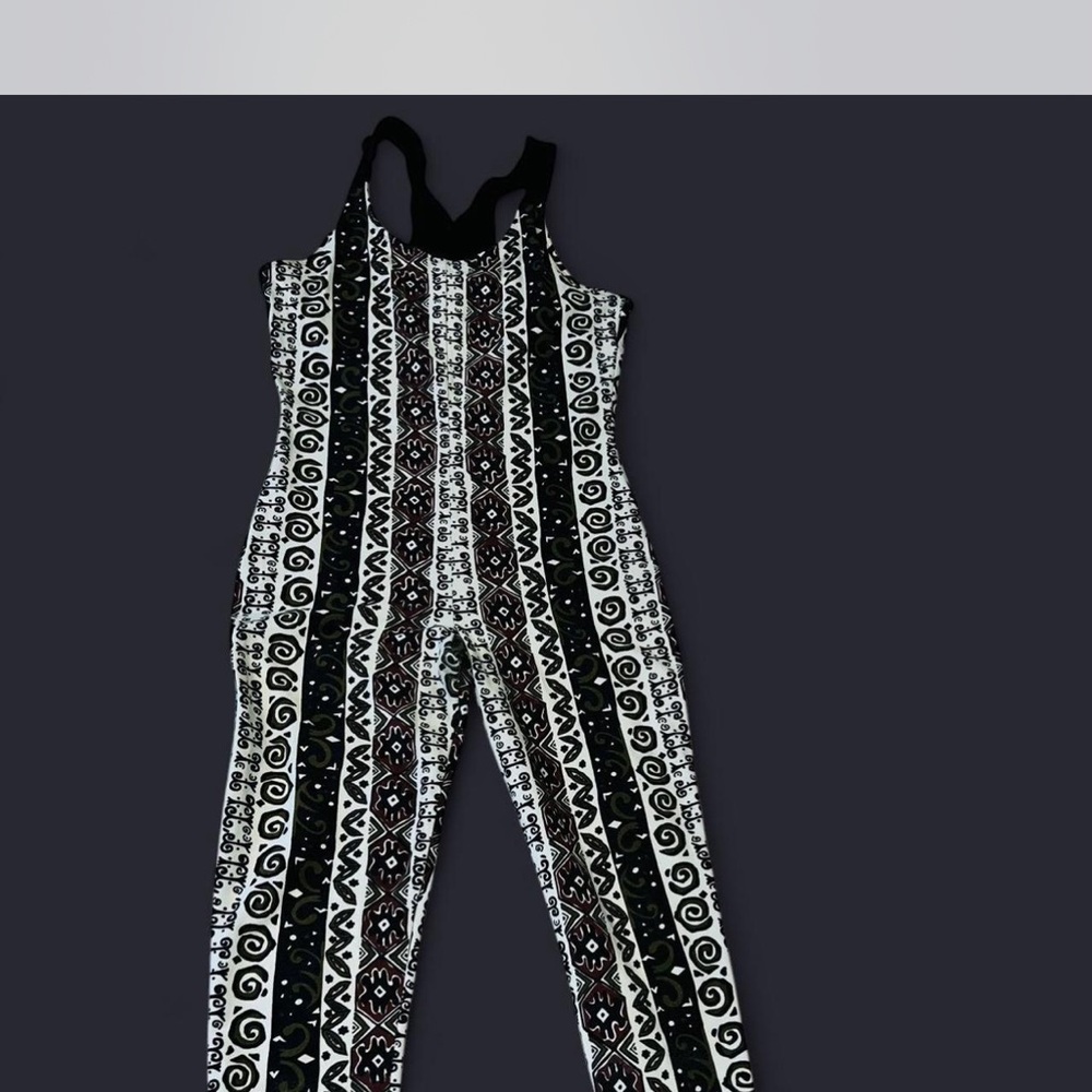 Vintage 90s funky earth tone patterned jumpsuit